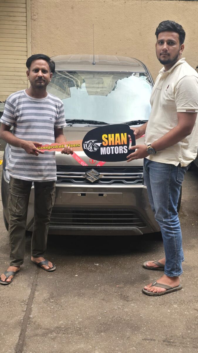 Happy customer with new car